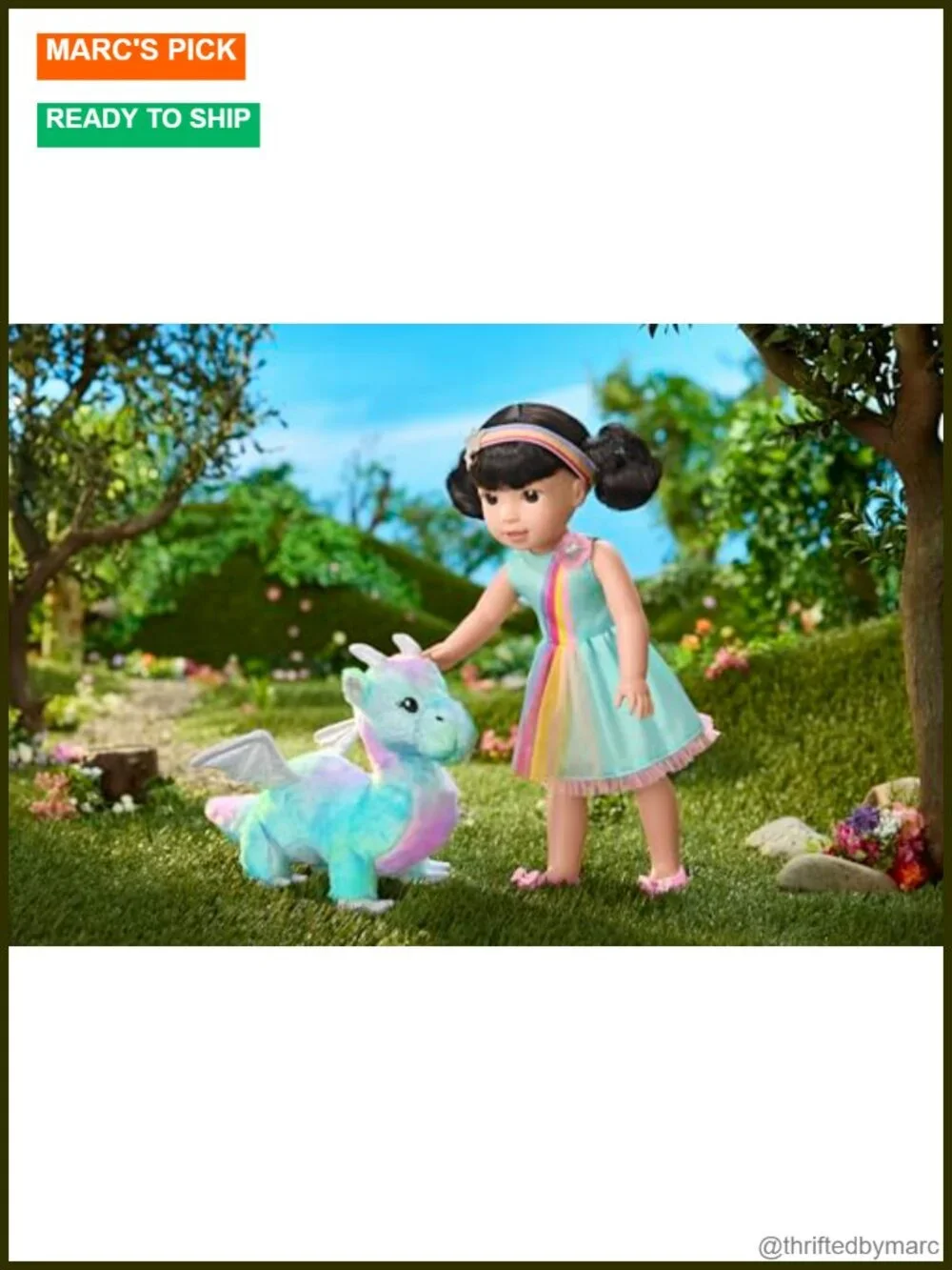 American Girl WellieWishers 14.5-Inch Emerson Doll with Dragon and Dress-Up Set